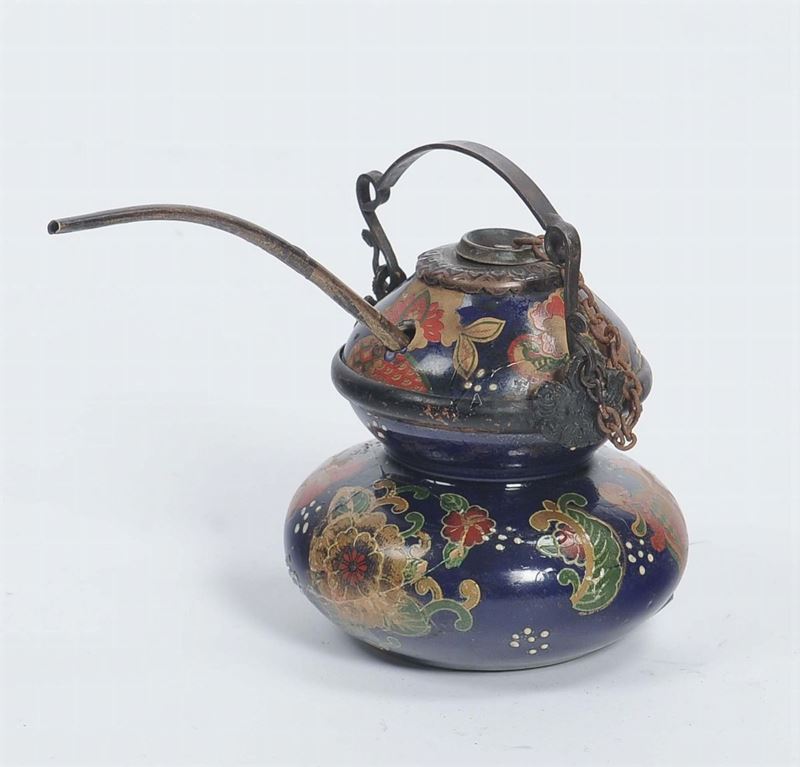 Pipa oppio in metallo dipinto  - Asta Antiquariato e Dipinti Antichi - II - Cambi Casa d'Aste
