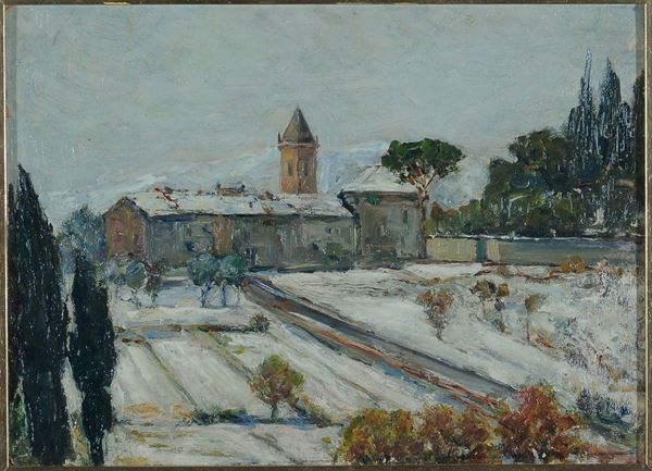 Guido Meineri (1869-1944) Paesaggio innevato
