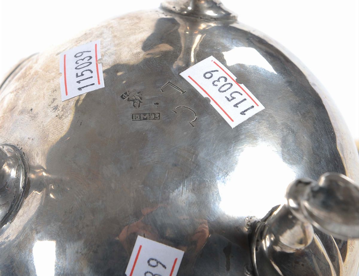 Caffettiera Tripode in Argento, Fine XIX Secolo