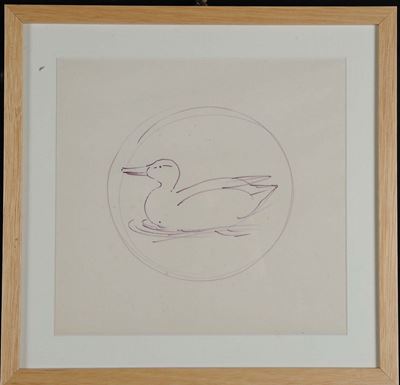 Oscar Saccorotti: Anatra, Matita su Carta, CM 27x28
