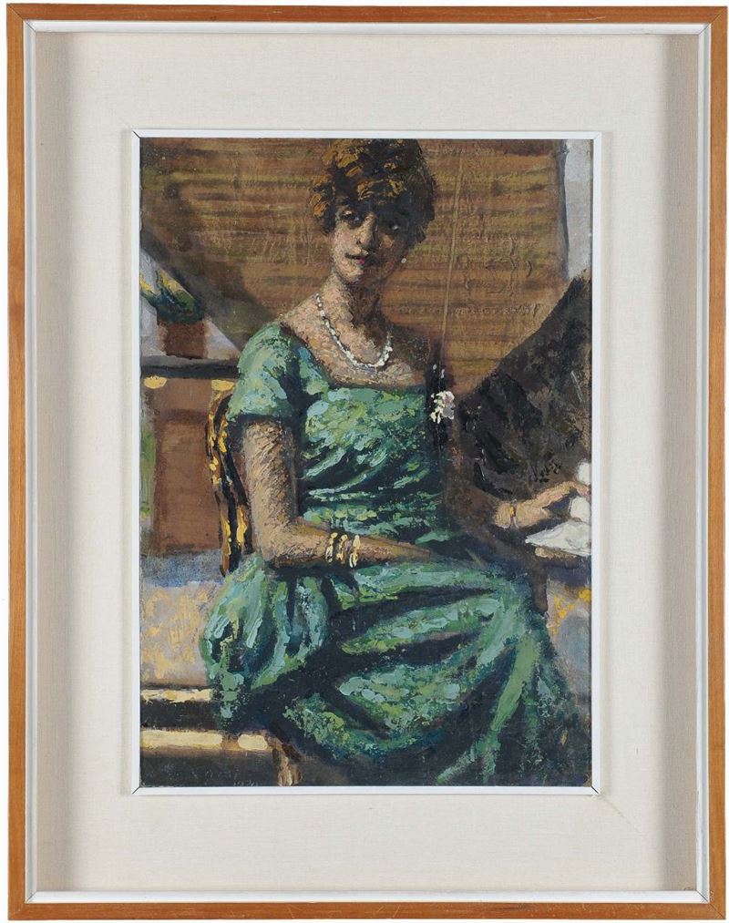 Carlo Corsi (1879-1966) Figura in verde, 1920  - Auction 19th and 20th Century Paintings - Cambi Casa d'Aste