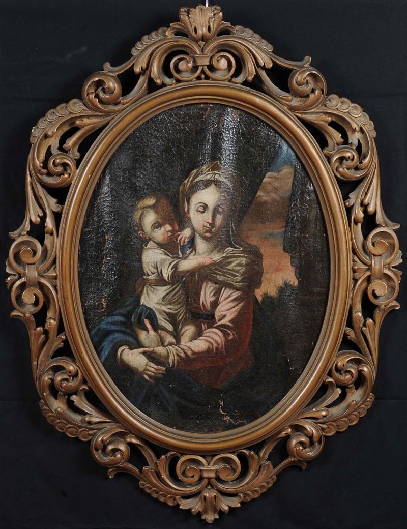 Scuola XVII secolo secolo Madonna con Bambino  - Asta Antiquariato e Dipinti Antichi - II - Cambi Casa d'Aste