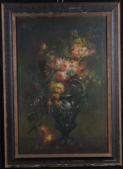 Anonimo del XIX Secolonatura Morta con Vaso di Fiori