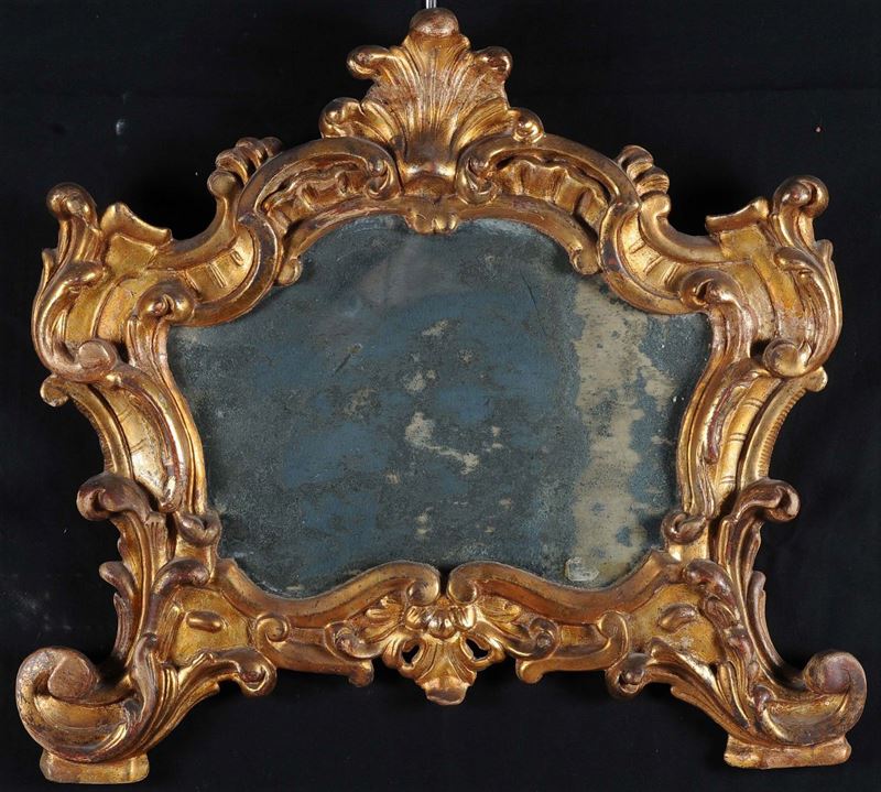 Specchiera in legno intagliato e dorato, fine XVIII secolo  - Asta Antiquariato e Dipinti Antichi - II - Cambi Casa d'Aste