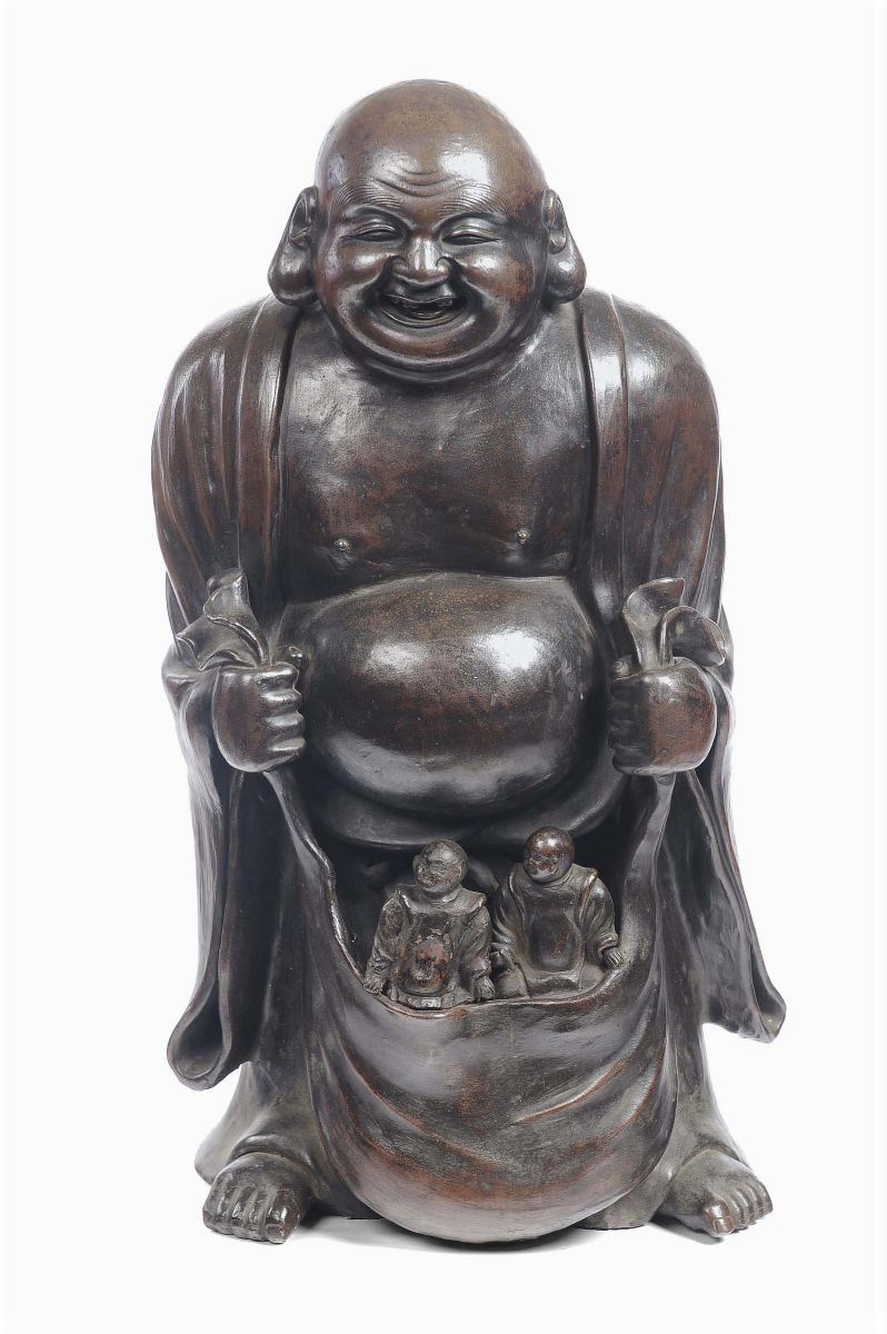 Buddha in grés, Cina  - Asta Antiquariato e Dipinti Antichi - II - Cambi Casa d'Aste