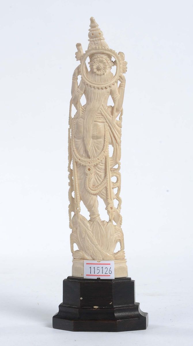Scultura in Avorio Raffigurante Divinità , Cina XX Secolo