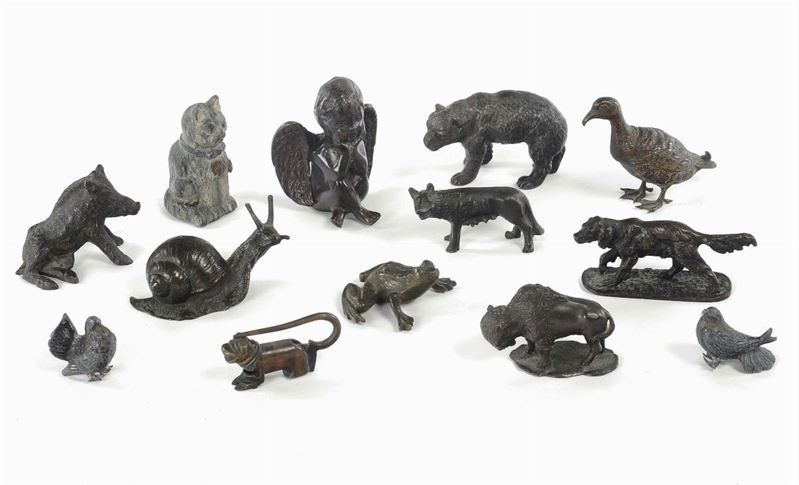 Lotto di animaletti in bronzo  - Auction An important Genoese Heritage - I - Cambi Casa d'Aste