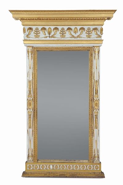 Caminiera Carlo X Interamente Laccata e Dorata, XIX Secolo