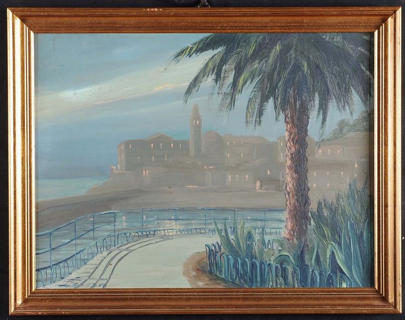 Saverio Seassaro (1917) Passeggiata di Nervi  - Asta Antiquariato e Dipinti Antichi - II - Cambi Casa d'Aste