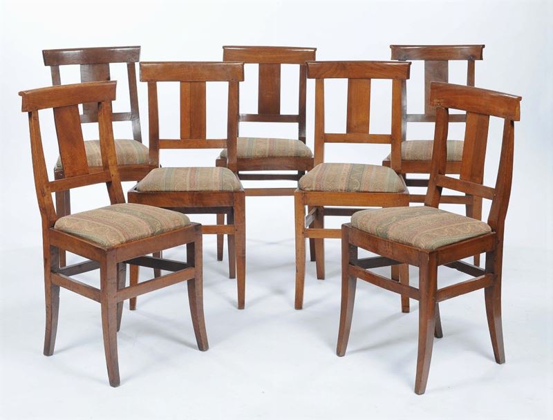 Lotto di sette sedie, XIX secolo  - Asta Antiquariato e Dipinti Antichi - II - Cambi Casa d'Aste