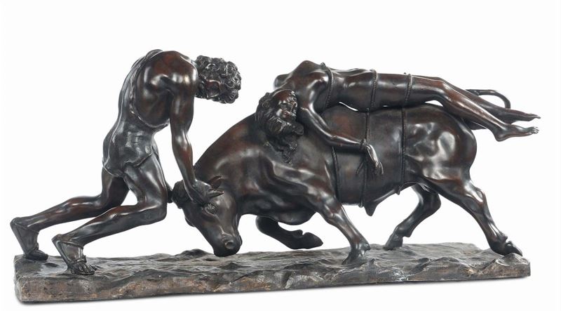 Scultura in bronzo brunito raffigurante toro farnese  - Auction Antique and Old Masters - II - Cambi Casa d'Aste
