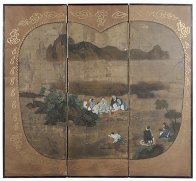 Paravento a Tre Ante, Cina, Dinastia Qing, XVIII Secolo
