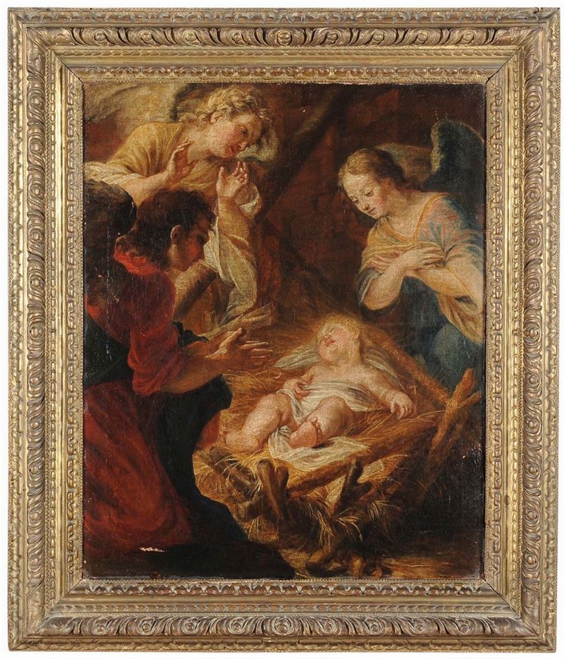 Scuola Romana del XVIII secolo Adorazione di Gesù  - Auction Old Masters - Cambi Casa d'Aste