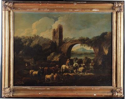 Scuola del XVIII Secoloscena Pastorale