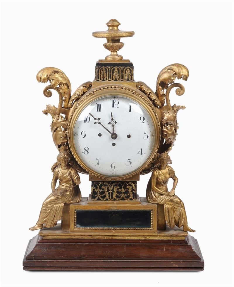 Pendola da tavolo in legno intagliato e dorato, Vienna XVIII secolo  - Auction Antique and Old Masters - II - Cambi Casa d'Aste