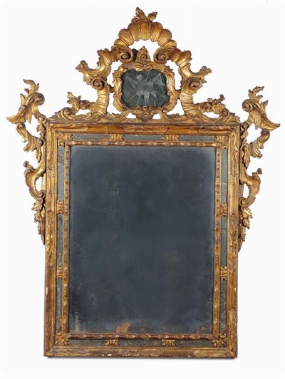 Specchiera in Legno Intagliato e Dorato, Veneto XVIII Secolo