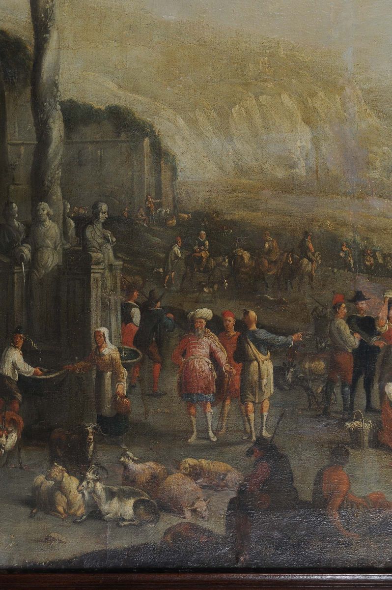 Peeter Van Breadel (anversa 1629-1719)scena di Mercato
