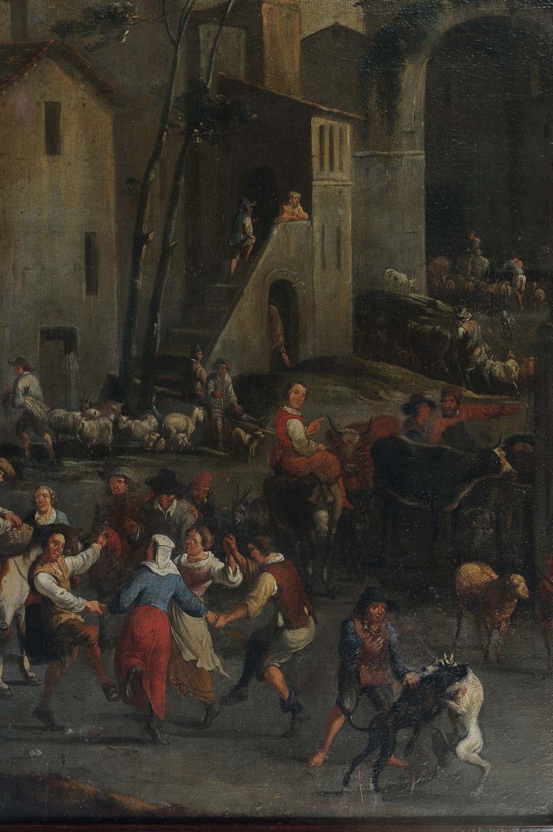 Peeter Van Breadel (anversa 1629-1719)scena di Mercato
