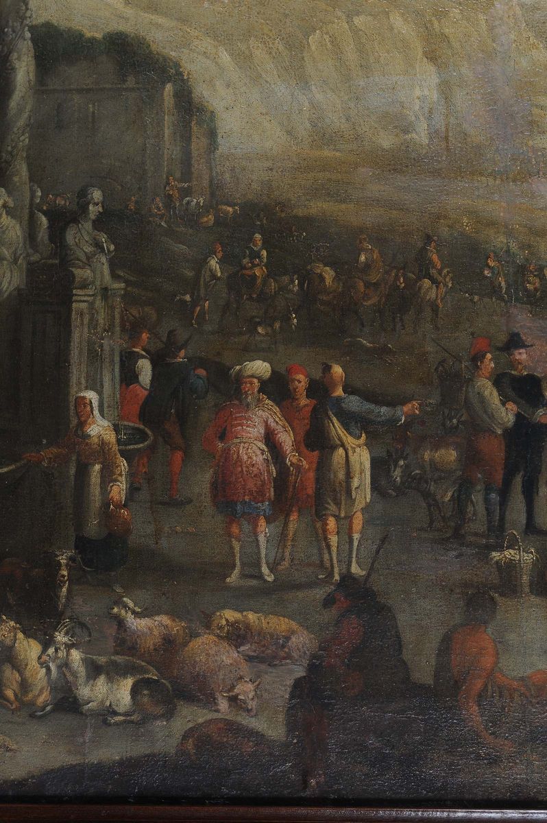 Peeter Van Breadel (anversa 1629-1719)scena di Mercato
