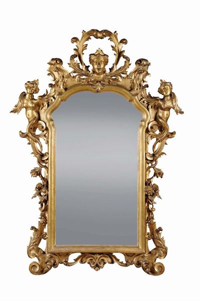 Specchiera in Legno Intagliato e Dorato, Venezia XVIII Secolo