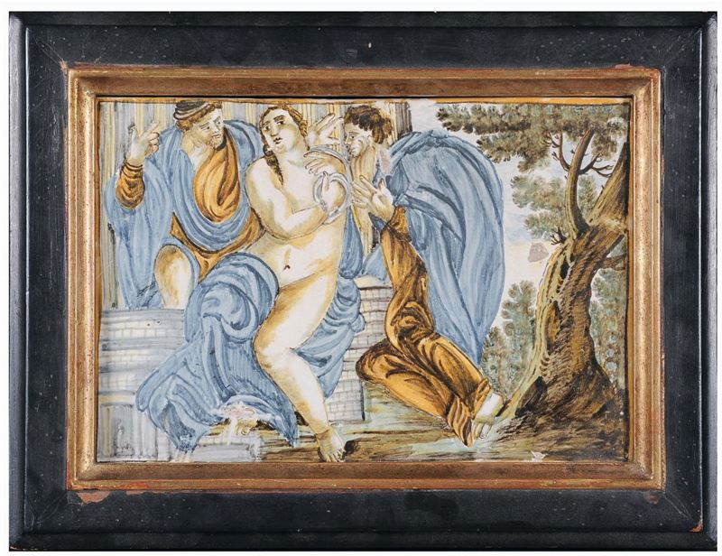 Placca in maiolica, Castelli XVIII secolo  - Auction Antique and Old Masters - II - Cambi Casa d'Aste
