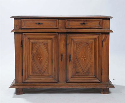 Credenza in Noce a Due Ante Pannellate, XIX Secolo