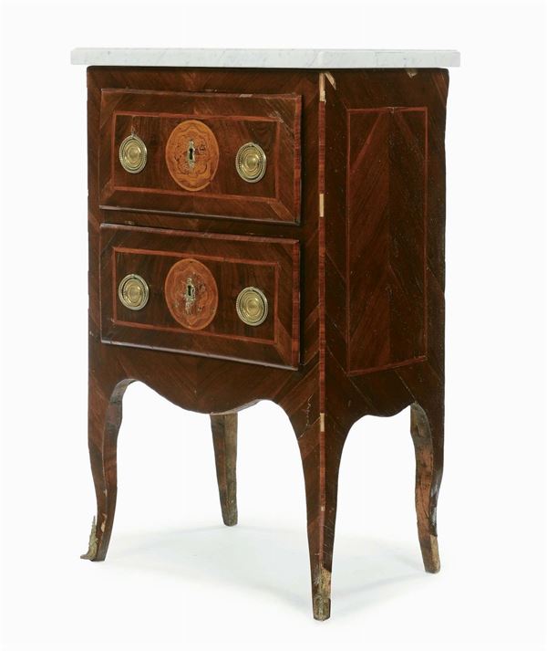 Comodino Luigi XVI interamente lastronato, Napoli XVIII secolo