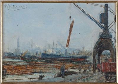 Berto Ferrari (1887-1965)legnami in Porto a Genova