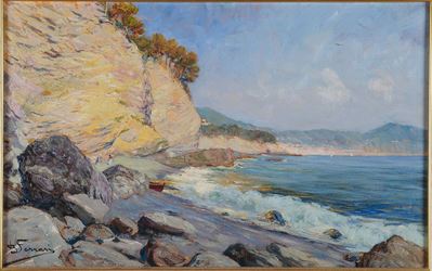 Berto Ferrari (1887-1965)rupe a Picco nel Mar Ligure (sori)