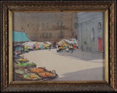 Arturo De Luca (1885-1971)mercato a Santa Margherita