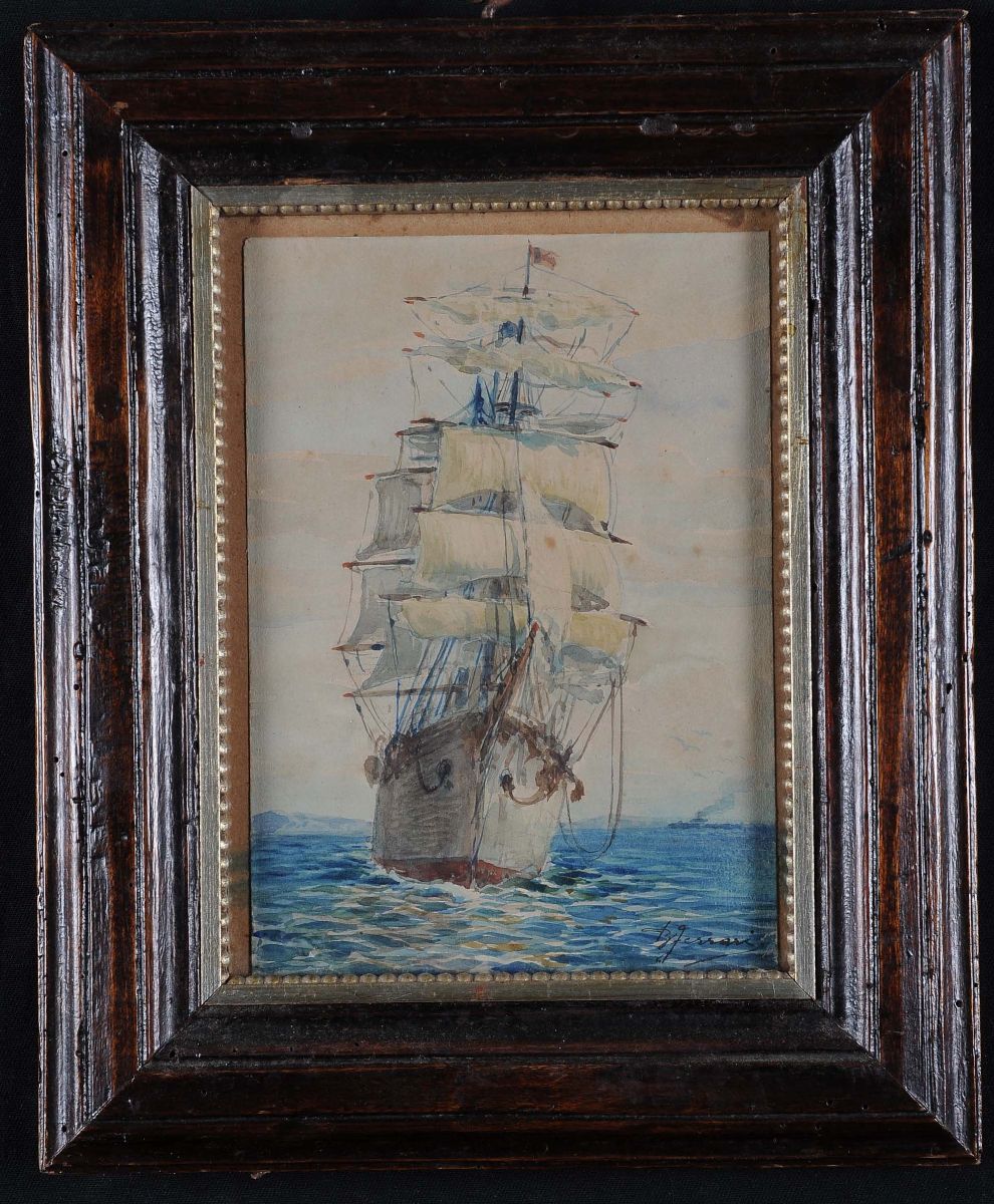 Berto Ferrari (1887-1965)veliero Presso il Porto, 1930