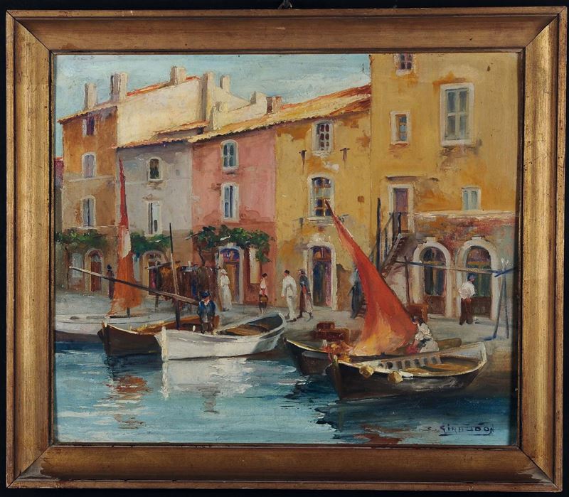 Charles Giraudon (XX secolo) Barche a Venezia  - Auction An important Genoese Heritage - I - Cambi Casa d'Aste