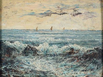 Giuseppe Sacheri ( 1863-1950), Attribuito Avele All’orizzonte