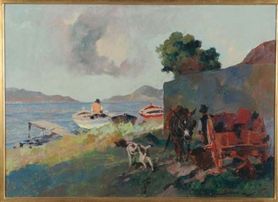 Carlo Domenici (1898-1981)paesaggio All’isola D’elba