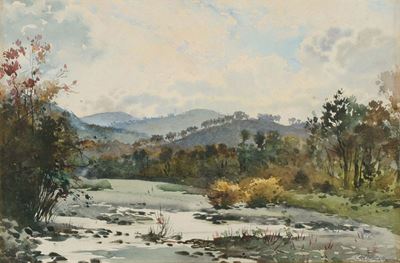 Aurelio Craffonara (1875-1945)paesaggio con Ruscello