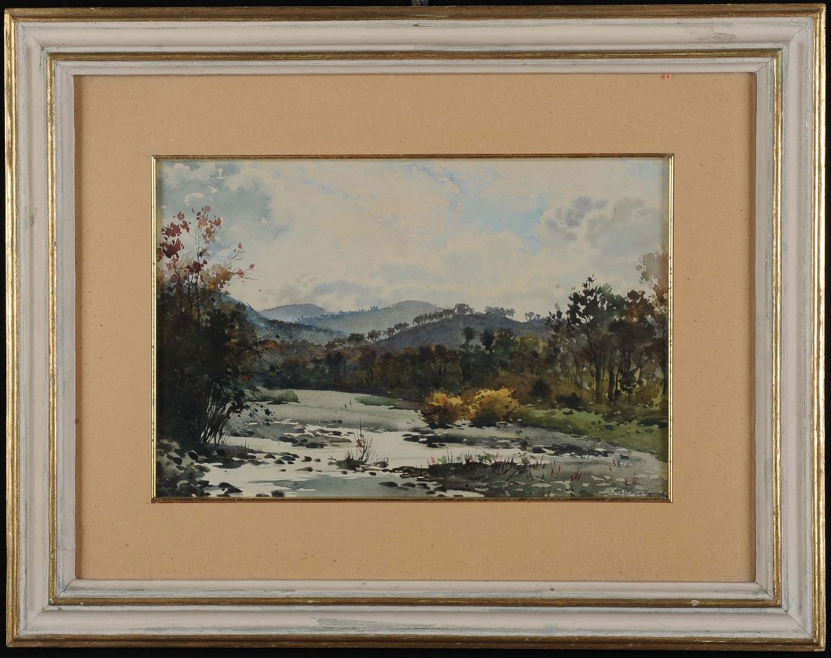 Aurelio Craffonara (1875-1945)paesaggio con Ruscello