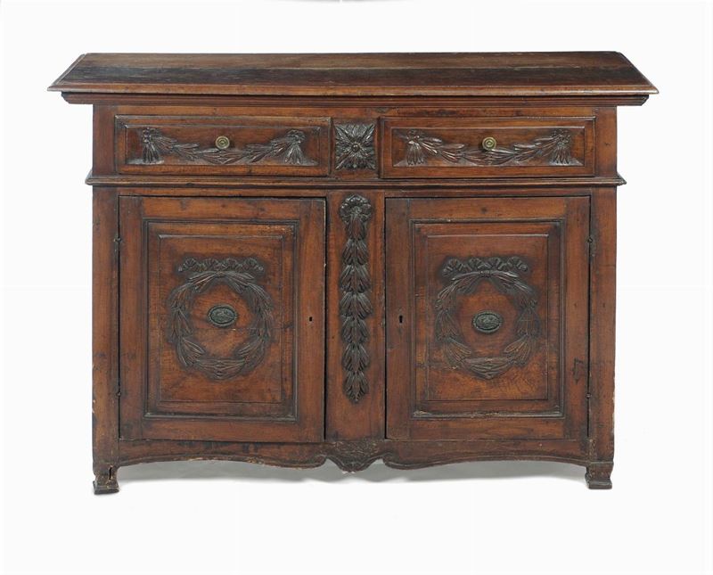 Credenza in noce scolpito, XVIII secolo  - Auction An important Genoese Heritage - I - Cambi Casa d'Aste
