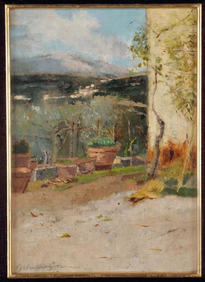Ulvi Liegi (1859-1939), Attribuito Aterrazzo con Vasi