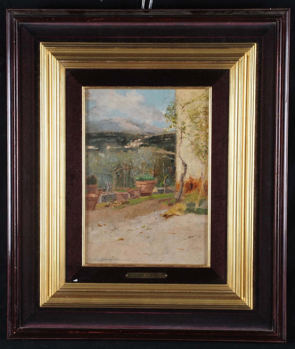 Ulvi Liegi (1859-1939), Attribuito Aterrazzo con Vasi