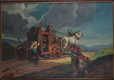 Mattia Traverso (1885-1956)carrozza con Figure