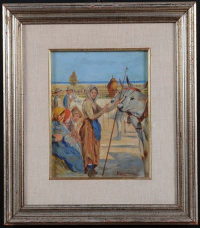 Niccolò Cannicci (1846-1906), Attribuito Afigure con Armenti