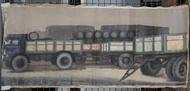 Maria Antonietta Gambaro (1929-1981) Camion con rimorchio, 1958  - Asta Antiquariato e Dipinti Antichi - II - Cambi Casa d'Aste