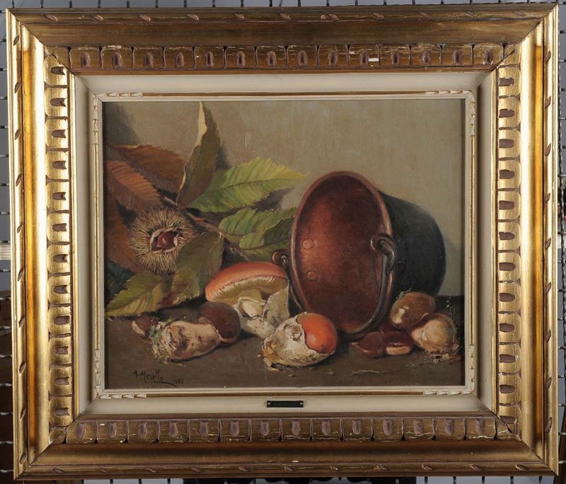 Amedeo Merello  (1890-1979) Funghi  - Asta Antiquariato e Dipinti Antichi - II - Cambi Casa d'Aste