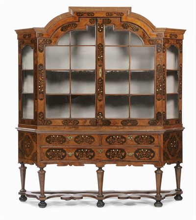 Vetrina in Noce e Legno Ebanizzato a Due Ante, Olanda XVIII Secolo