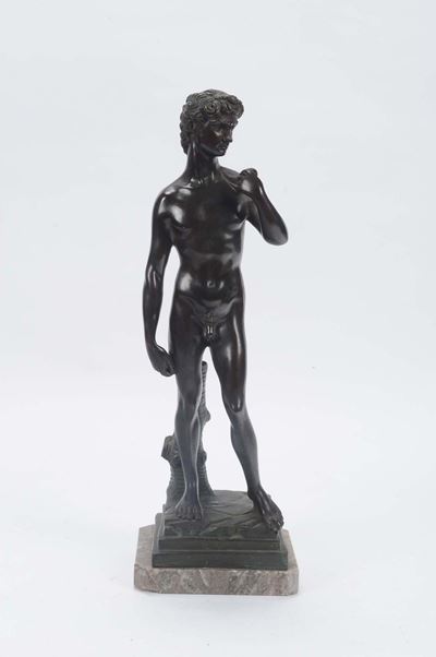 Scultura in Bronzo Raffigurante Davide, XIX Secolo