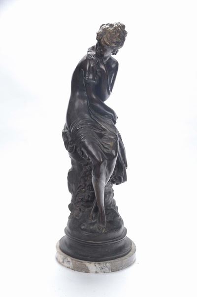 Scultura in Bronzo Brunito Raffigurante Sibilla Firmata Marlon