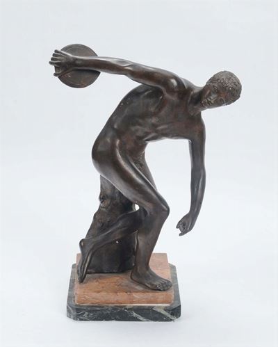 Scultura in Bronzo Raffigurante Discobolo