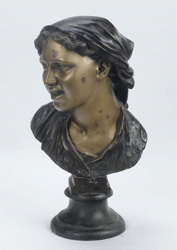 Scultura in bronzo raffigurante La Carmela firmata Fonderie Gemito