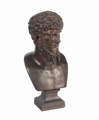 Scultura in Bronzo Raffigurante Busto di Marco Aurelio, XIX Secolo