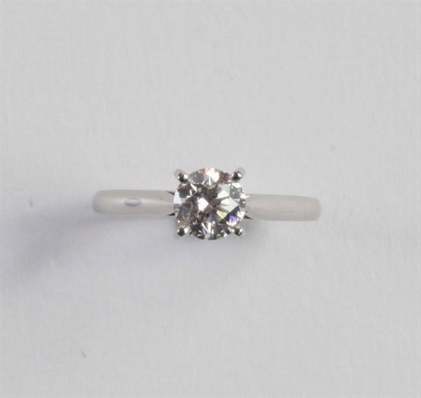 A diamond single-stone ring. Signed Cartier